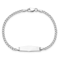 14k WG Semi-solid Soft Diamond Shape Cuban ID Bracelet-DCID132CW-7