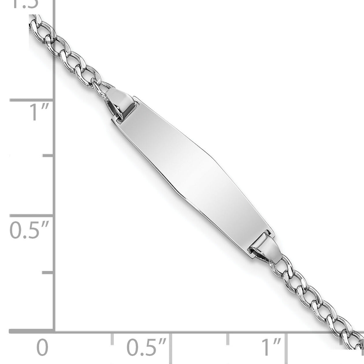 14k WG Semi-solid Soft Diamond Shape Cuban ID Bracelet-DCID132CW-6