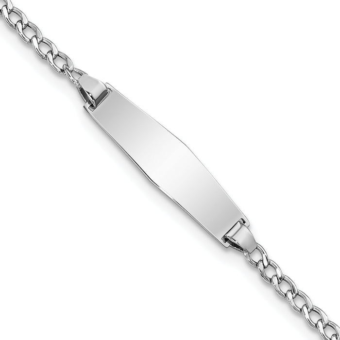 14k WG Semi-solid Soft Diamond Shape Cuban ID Bracelet-DCID132CW-6