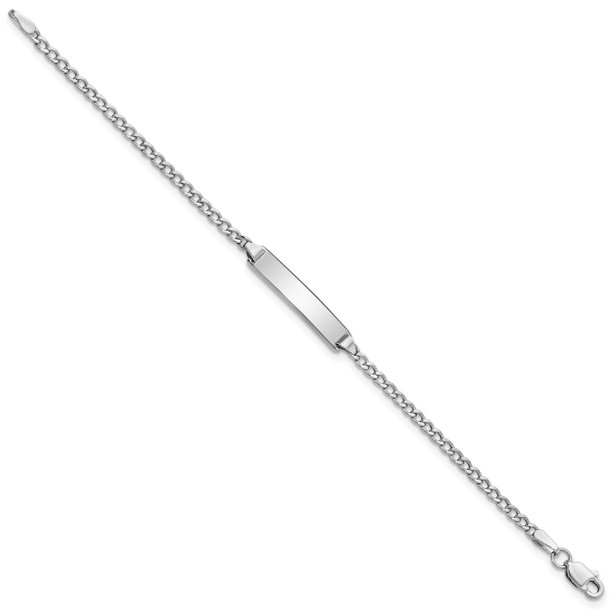 14k WG Semi-Solid Polished Cuban ID Bracelet-DCID132W-7