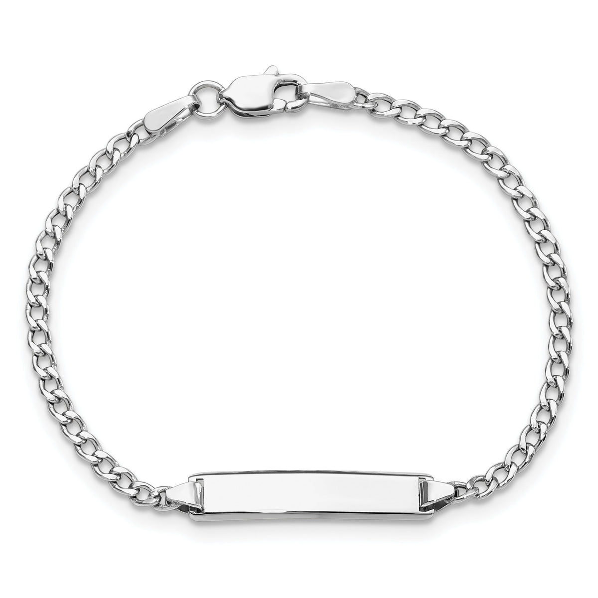 14k WG Semi-Solid Polished Cuban ID Bracelet-DCID132W-7