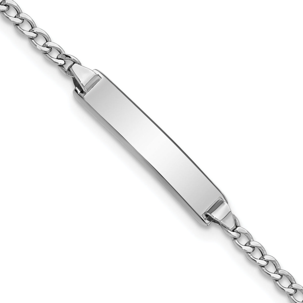 14k WG Polished Semi-Solid Cuban ID Bracelet-DCID132W-6