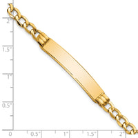 14k Polished Semi-Solid Cuban ID Bracelet-DCID133-8