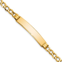 14k Polished Semi-Solid Cuban ID Bracelet-DCID133-8