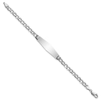 14k WG Polished Semi-Solid Soft Diamond Shape Cuban ID Bracelet-DCID133CW-8