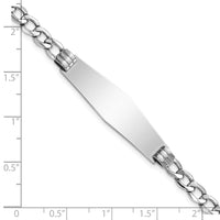 14k WG Polished Semi-Solid Soft Diamond Shape Cuban ID Bracelet-DCID133CW-8