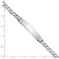 14k WG Polished Semi-Solid Cuban ID Bracelet-DCID133W-8