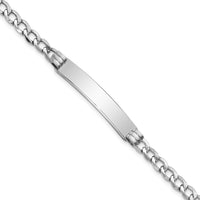 14k WG Polished Semi-Solid Cuban ID Bracelet-DCID133W-8