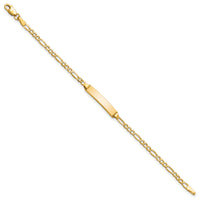 14k Semi-Solid Polished Figaro ID Bracelet-DCID134-6