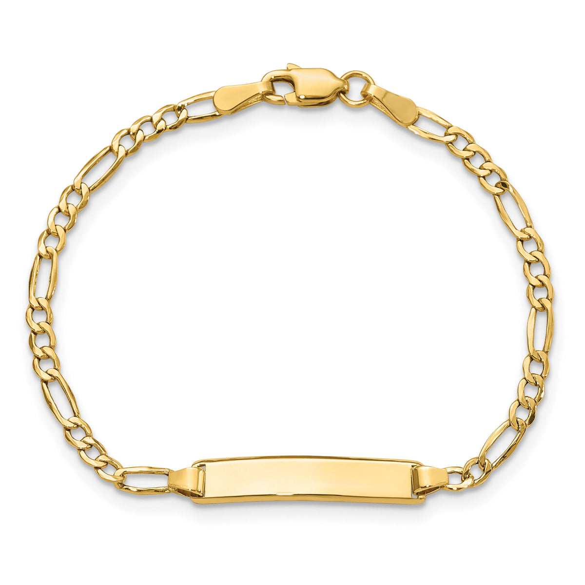 14k Semi-Solid Polished Figaro ID Bracelet-DCID134-5.5