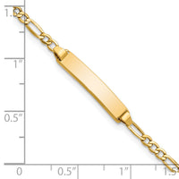 14k Semi-Solid Polished Figaro ID Bracelet-DCID134-6