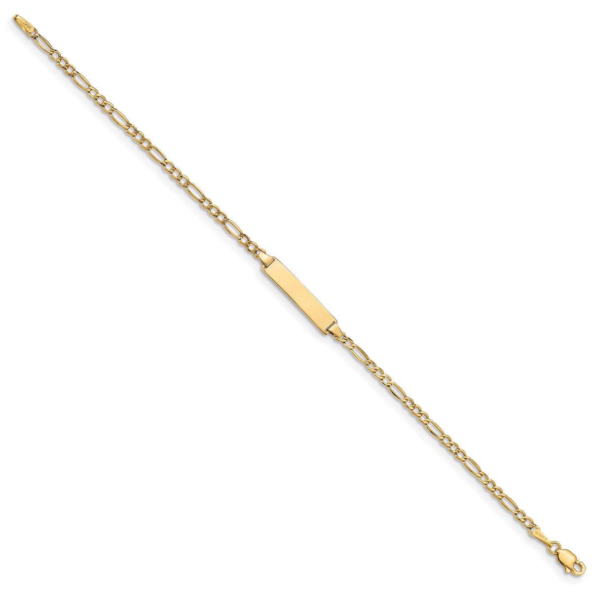14k Semi-Solid Polished Figaro ID Bracelet-DCID134-8