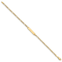 14k Semi-Solid Polished Figaro ID Bracelet-DCID134-8