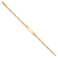 14k Semi-Solid Soft Diamond Shape Figaro ID Bracelet-DCID134C-6