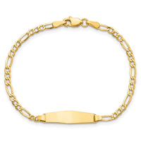 14k Semi-Solid Soft Diamond Shape Figaro ID Bracelet-DCID134C-6