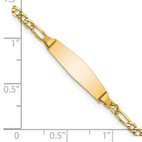 14k Semi-Solid Soft Diamond Shape Figaro ID Bracelet-DCID134C-6