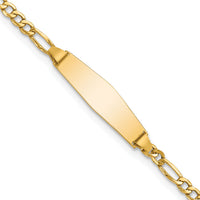 14k Semi-Solid Soft Diamond Shape Figaro ID Bracelet-DCID134C-7