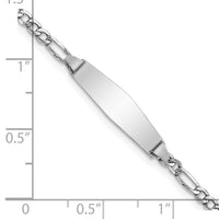14K WG Semi-solid Soft Diamond Shape Figaro ID Bracelet-DCID134CW-7
