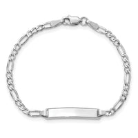 14k WG Semi-Solid Polished Figaro ID Bracelet-DCID134W-5.5