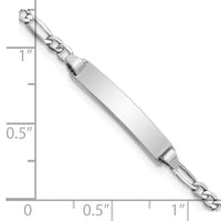 14k WG Semi-Solid Polished Figaro ID Bracelet-DCID134W-5.5