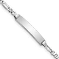 14k WG Semi-Solid Polished Figaro ID Bracelet-DCID134W-5.5