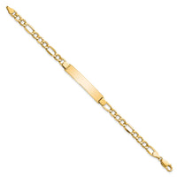 14k Polished Semi-Solid Figaro ID Bracelet-DCID135-8