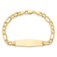 14k Polished Semi-Solid Soft Diamond Shape Figaro ID Bracelet-DCID135C-7