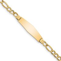 14k Polished Semi-Solid Soft Diamond Shape Figaro ID Bracelet-DCID135C-7