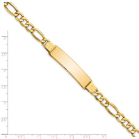 14k Polished Semi-Solid Figaro ID Bracelet-DCID136-8