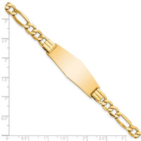 14k Polished Semi-Solid Soft Diamond Shape Figaro ID Bracelet-DCID136C-8