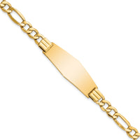14k Polished Semi-Solid Soft Diamond Shape Figaro ID Bracelet-DCID136C-8