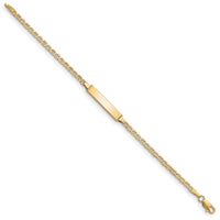 14k Semi-Solid Polished Anchor  ID Bracelet-DCID137-5.5
