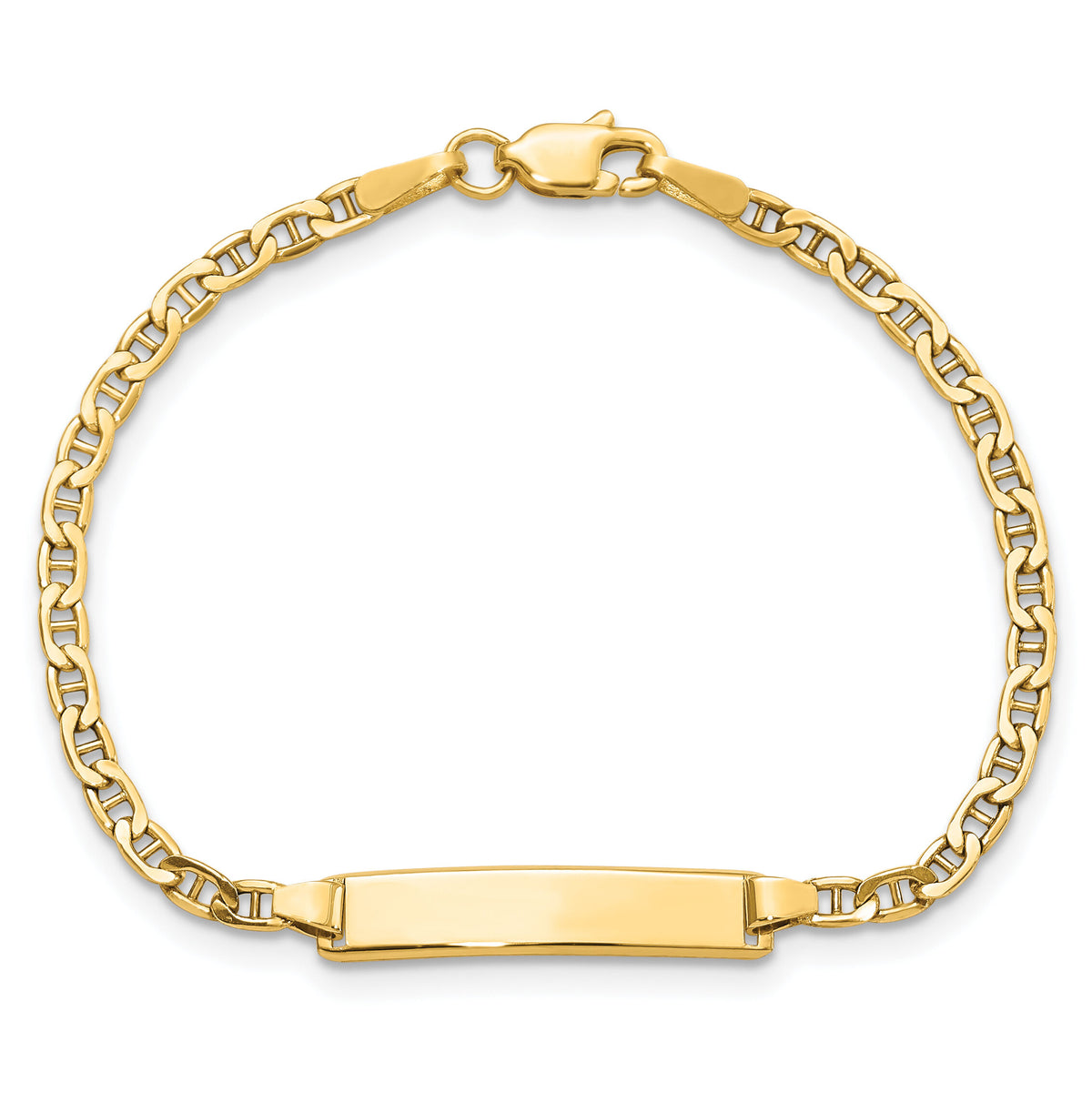 14k Semi-Solid Polished Anchor  ID Bracelet-DCID137-6