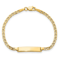 14k Semi-Solid Polished Anchor  ID Bracelet-DCID137-6