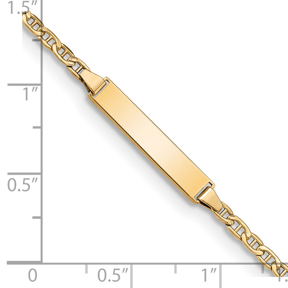 14k Semi-Solid Polished Anchor  ID Bracelet-DCID137-6