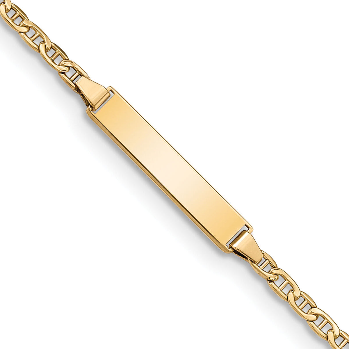 14k Semi-Solid Polished Anchor  ID Bracelet-DCID137-5.5
