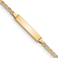 14k Semi-Solid Polished Anchor  ID Bracelet-DCID137-5.5