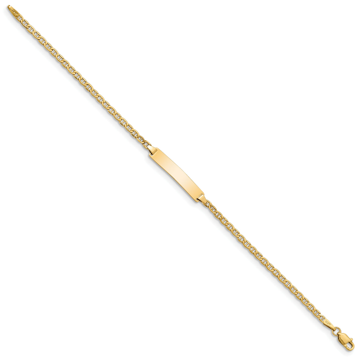 14k Semi-Solid Polished Anchor Link ID  Bracelet-DCID137-8
