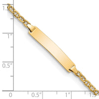14k Semi-Solid Polished Anchor Link ID  Bracelet-DCID137-7