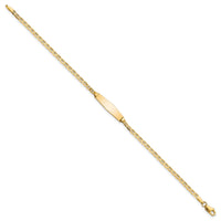 14k Semi-solid Soft Diamond Shape Anchor ID Bracelet-DCID137C-5.5