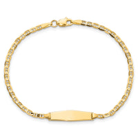 14k Semi-solid Soft Diamond Shape Anchor ID Bracelet-DCID137C-5.5