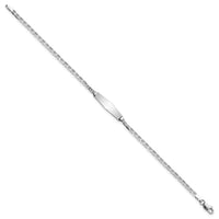 14k WG Semi-solid Soft Diamond Shape Anchor ID Bracelet-DCID137CW-7