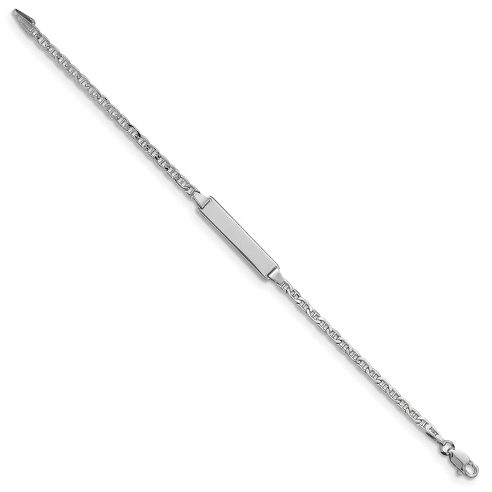 14k WG Semi-Solid Anchor Link ID Bracelet-DCID137W-6