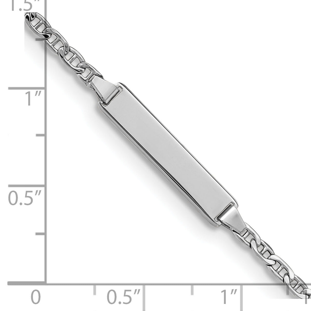 14k WG Semi-Solid Anchor Link ID Bracelet-DCID137W-6