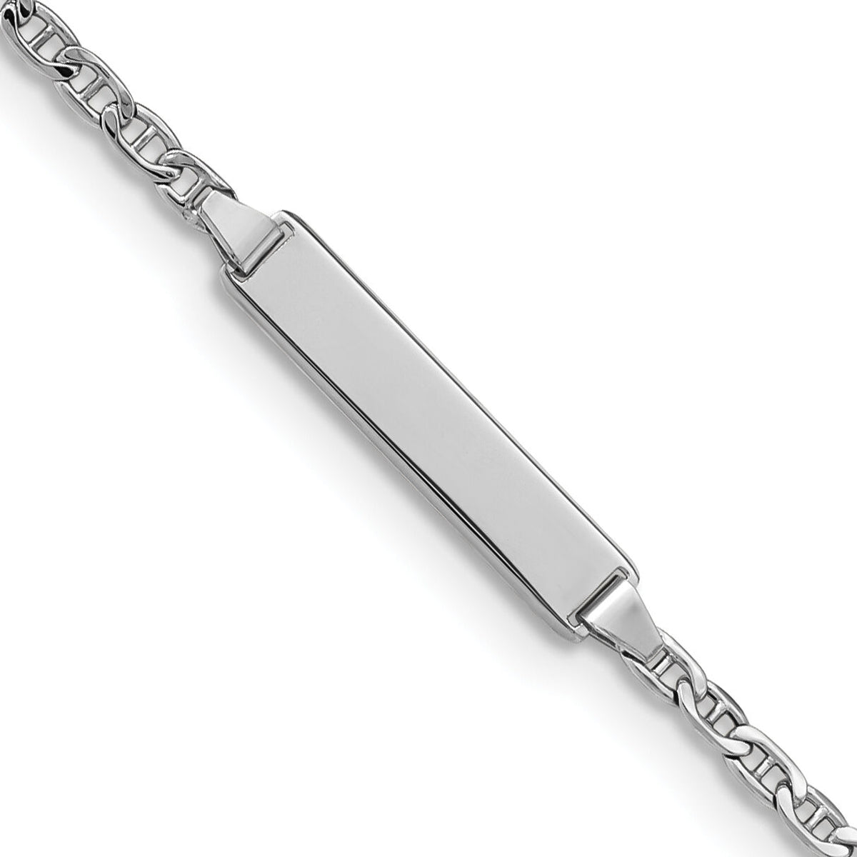 14k WG Semi-Solid Anchor Link ID Bracelet-DCID137W-6