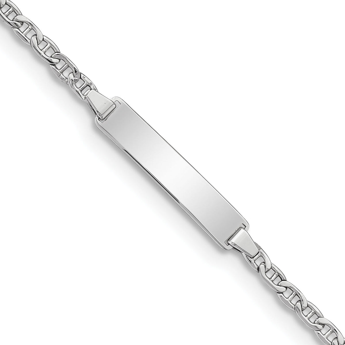 14k WG Semi-Solid Anchor Link ID Bracelet-DCID137W-7