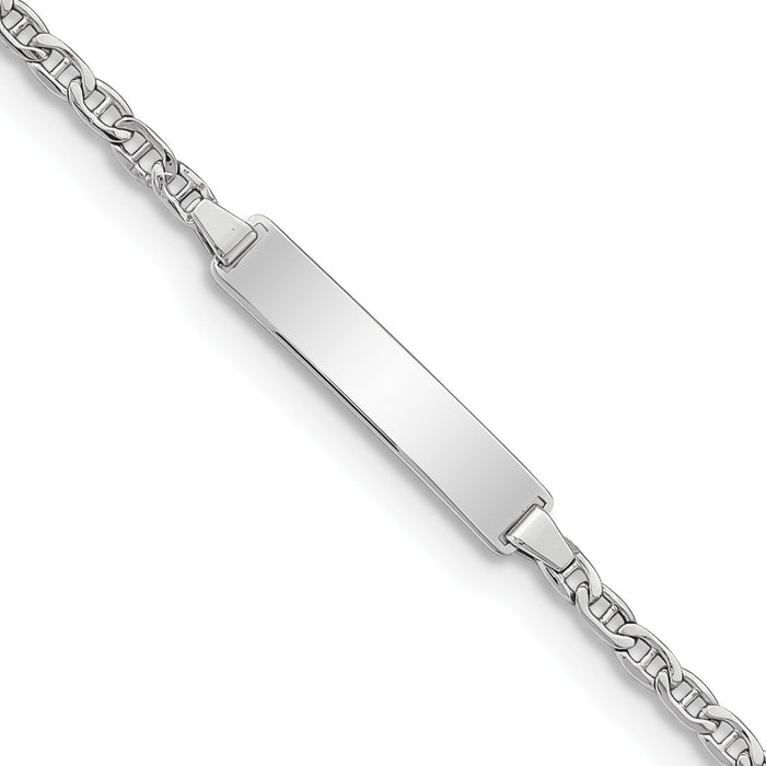 14k WG Semi-Solid Anchor Link ID Bracelet-DCID137W-7