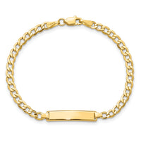 14k Semi-solid Cuban Link ID Bracelet-DCID138-6