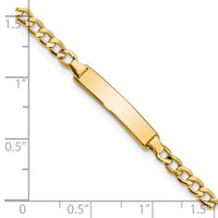 14k Semi-solid Cuban Link ID Bracelet-DCID138-6