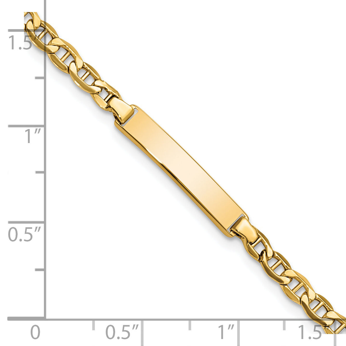 14k Semi-Solid Anchor Link ID Bracelet-DCID139-7